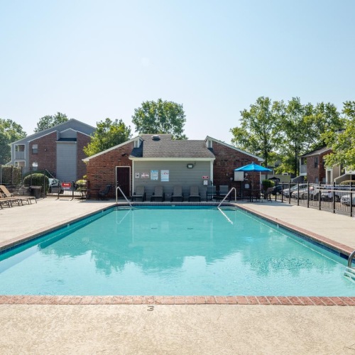 a swimming pool in a neighborhood