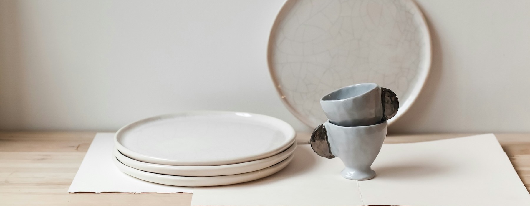 a plate and a cup on a table