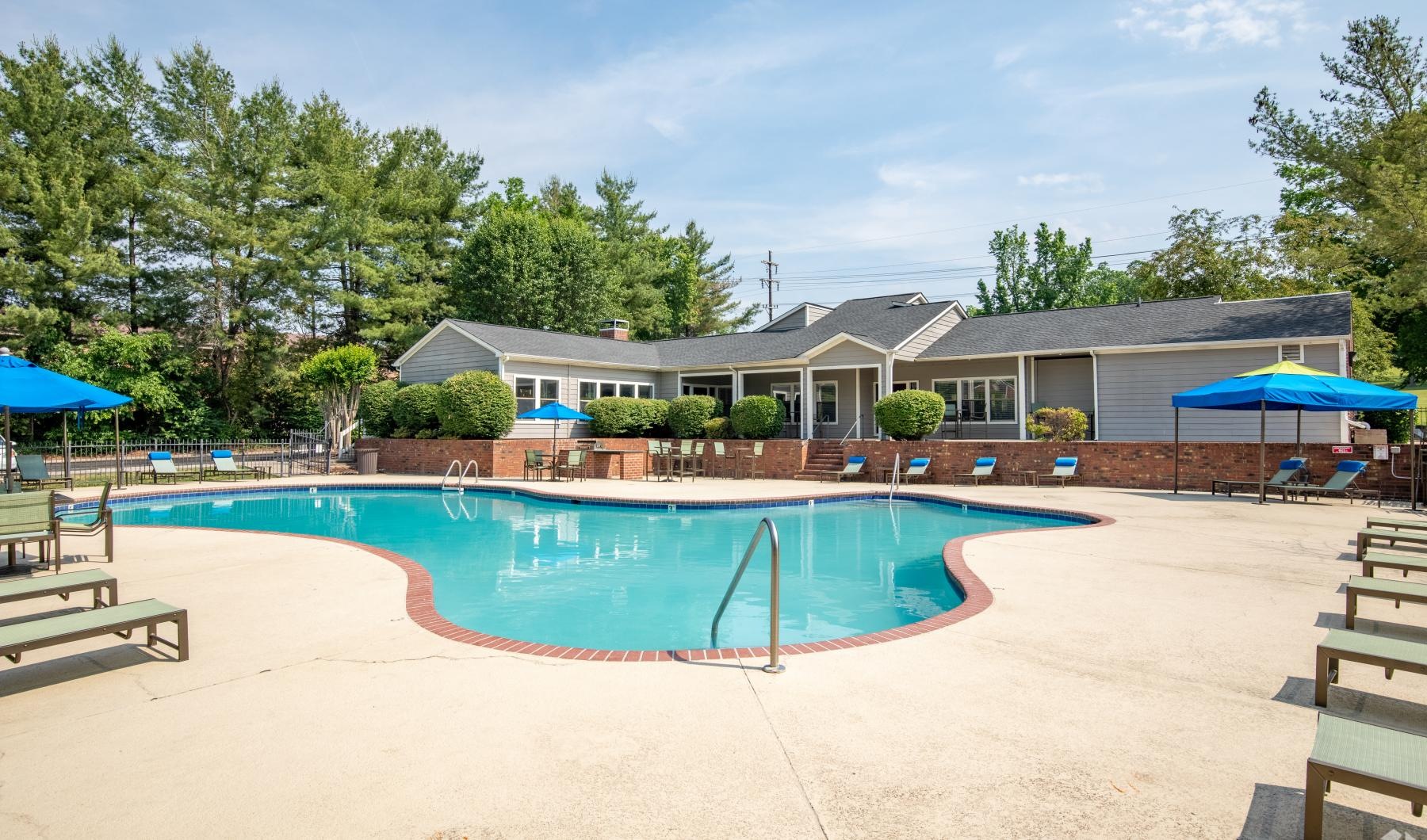 a swimming pool in a backyard